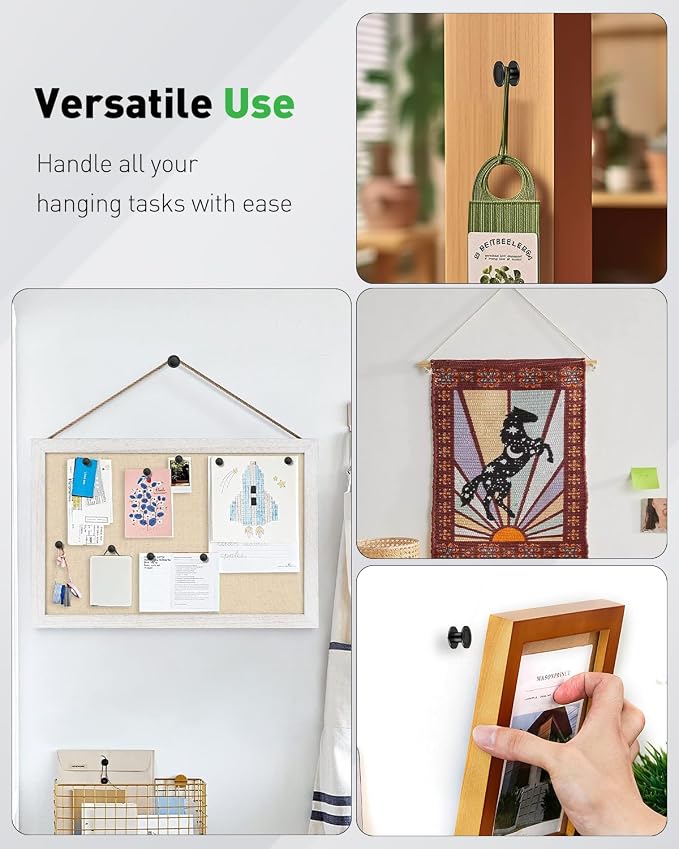 Uniclife 60 Pcs Thumb Tacks, Double Headed Picture Hangers, 4 Size Push Pins - Image 7