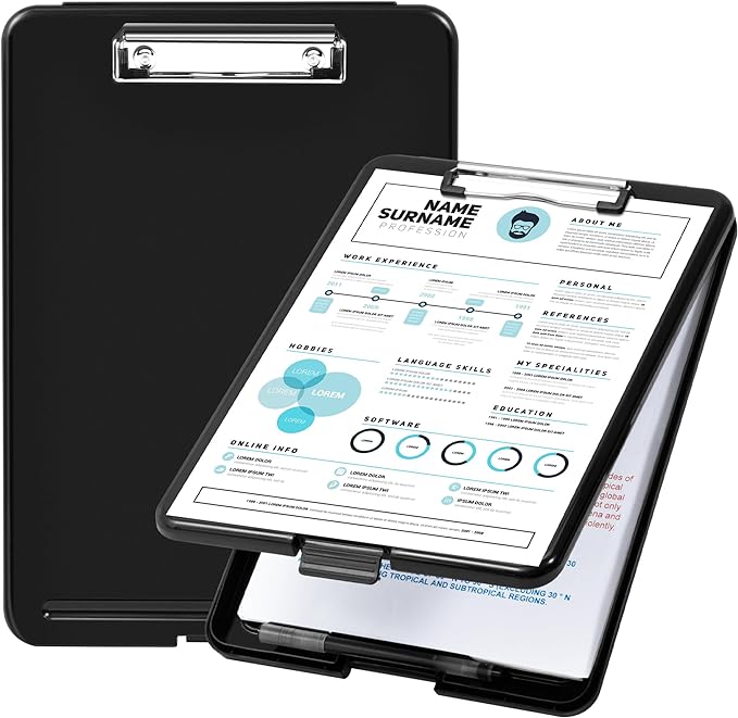 Amazon Basics Sturdy Plastic Storage Clipboard by AmazonBasics
