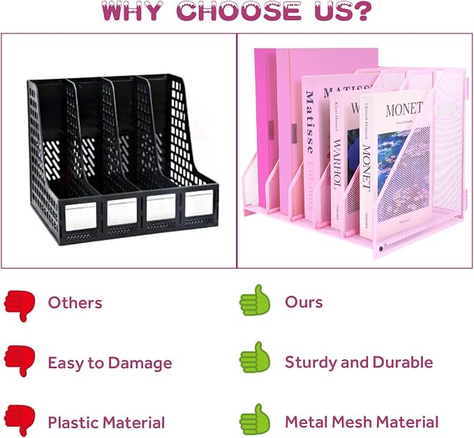 Desk Organizers, Metal Magazine File Holder - Image 4