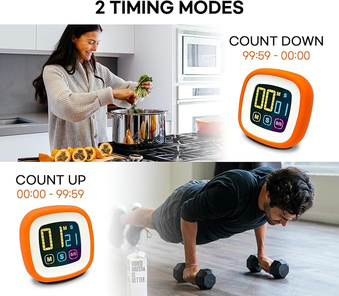 CREAVIVA Digital Kitchen Timer, Protective Rubber case, Large Display - Image 7