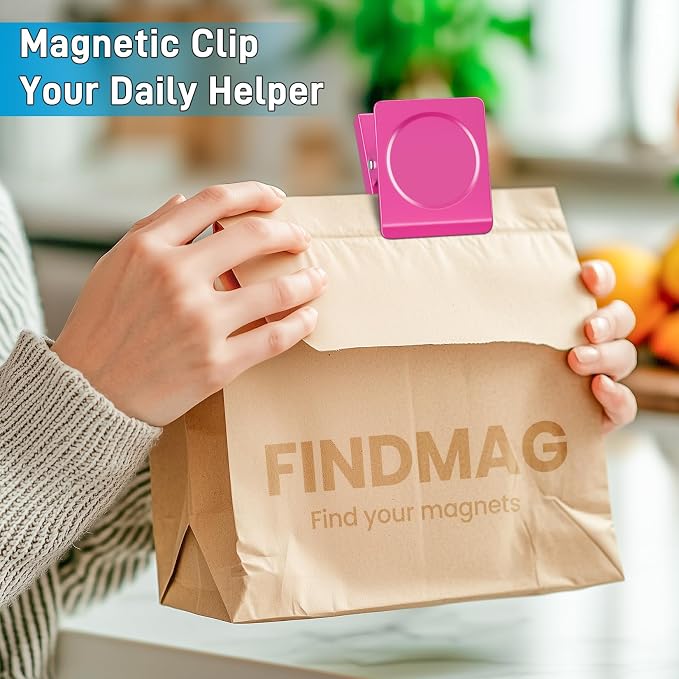 FINDMAG Pink Magnetic Clips, 2.2inch Heavy Duty, Strong Magnet Clips - Image 5
