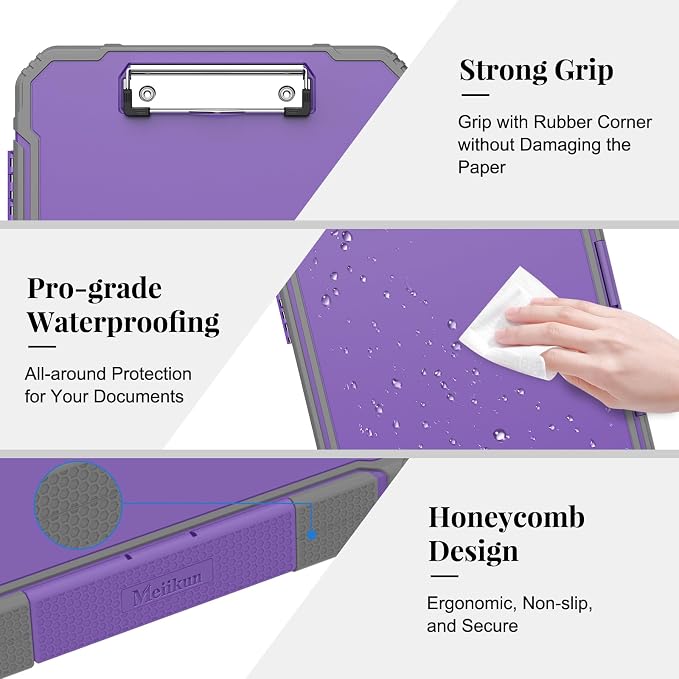 Meiikun Clipboard with Storage, Rugged Shockproof Protective, Internal Pen - Image 6