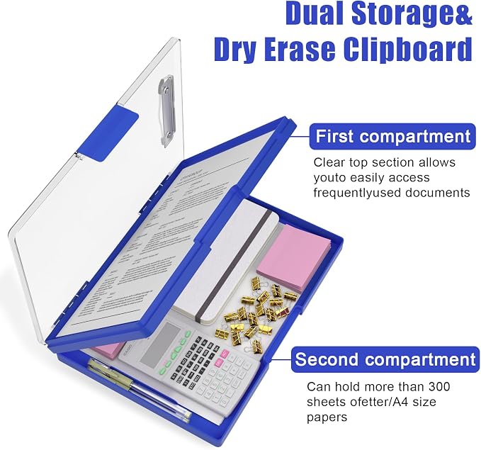 Hongri Clipboard with Storage, Heavy Duty with Dual Compartment, Smooth Writing - Image 4