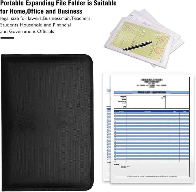 ENGPOW Legal Size Expanding File Folder Important Document Organizer Fireproof - Image 5