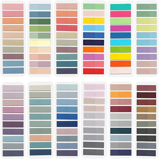 ELII 2400Pcs Sticky Tabs for Annotating Books,Morandi Book Tabs for Binders,Page Markers Clear Writable and Repositionable Book Flags Strip Index Tabs (morandi-2400pcs New)-DeskLoop Office