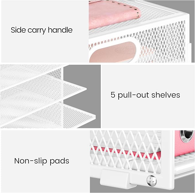 Lavatino 8-Tier Letter Tray Desk Paper Organizer, Mesh File Tray Organizer - Image 2