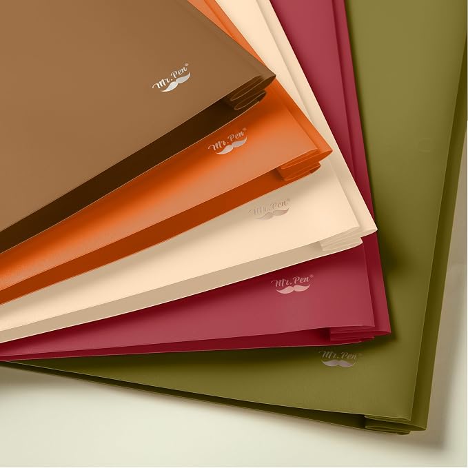 Mr. Pen- Plastic Folders with Pockets and Prongs, 5 Pack, Letter Size | Autumn - Image 6