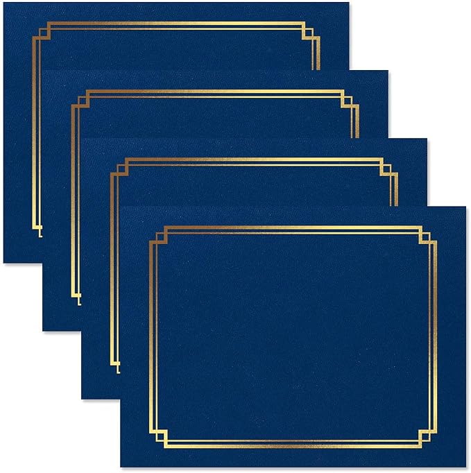 Classic Blue & Gold Certificate Folders - Image 4