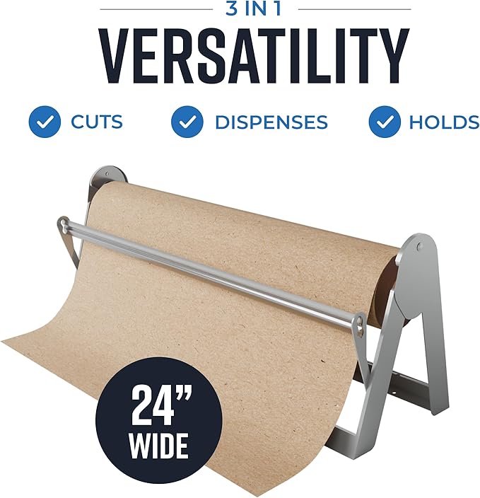 Bryco Goods - 24 Inches All Paper Roll Dispenser and Cutter Made of Heavy-Duty - Image 2