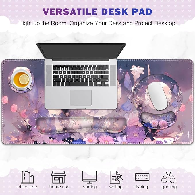 Large Desk Mat, Gaming Mouse Pad, Desk Pad Protector, XXL Mousepad + Keyboard - Image 8