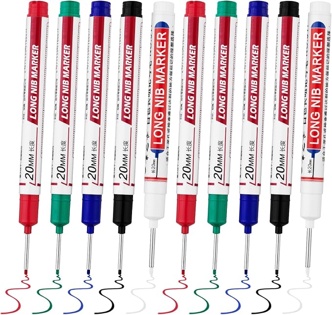 10 PCS Long Head Deep Hole Marker Pens, 20mm Long Nib Marker, Longs Nose Markers by Unknown