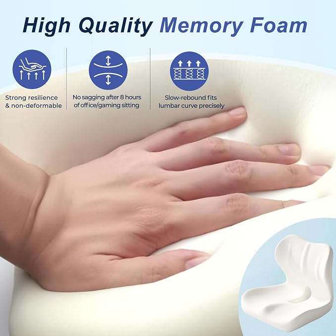 Seat Cushion for Office Chair and Car, Ergonomic Memory Foam Seat Cushion - Image 7