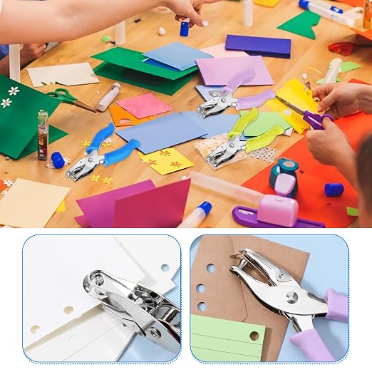 Giantree 12 Pack Single Hole Punch 1/4 inch Handheld Paper Puncher - Image 7