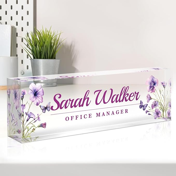 Name Plate for Desk, Desk Name Plate Personalized, Office Decor for Women Men by Spricoz