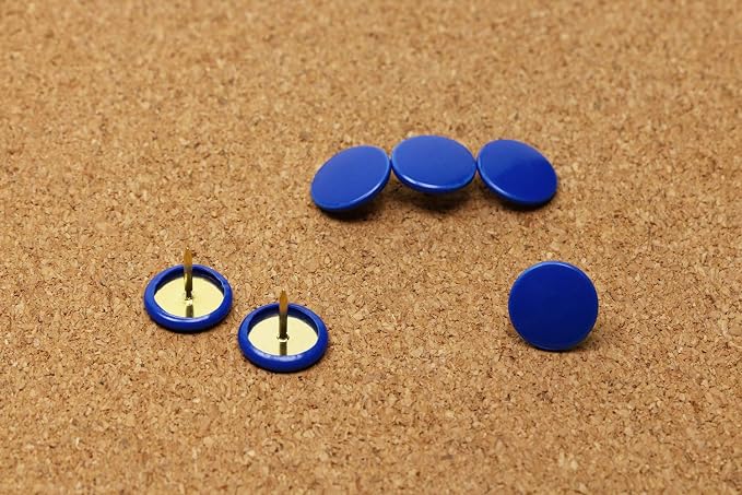 Tupalizy 120PCS Flat Plastic Round Head Map Thumb Tacks Push Pins - Image 2