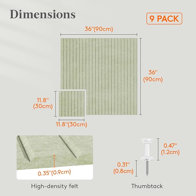 Lifewit Felt Slatted Bulletin Board, 9 Pack Self-Adhesive Panel, Cork Board - Image 3