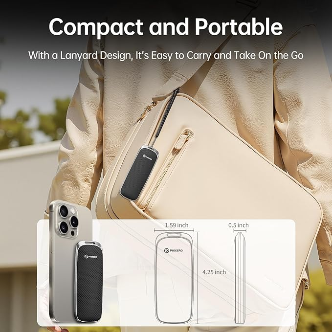 PHIXERO P10PRO External NVMe SSD 512GB, Up to 1050MB/s, USB 3.2 Gen2, Includes 2-in-1 USB C Cable, Portable Hard Drive for iPhone 15+/Android/Windows/Mac, Black-DeskLoop Office