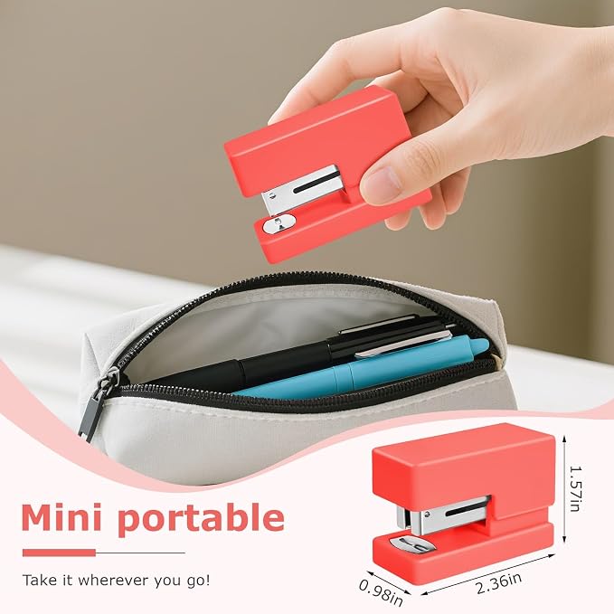 Mini Stapler - Small Cute Desk Staplers - 25 Sheet Capacity - Image 4