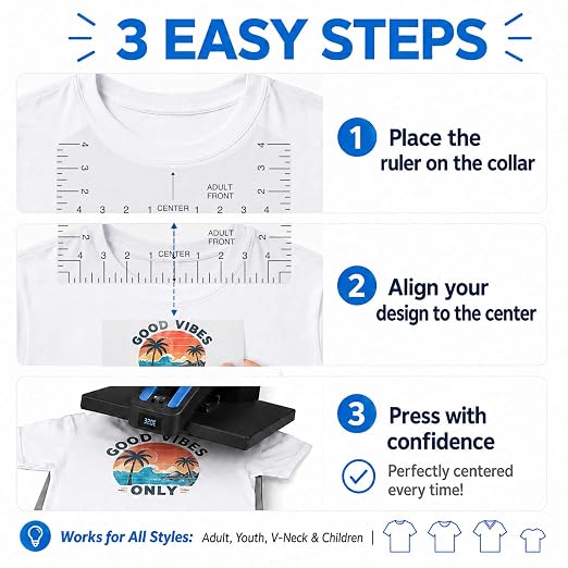12Pcs Tshirt Ruler Guide for Vinyl Alignment, T Shirt Rulers to Center Designs - Image 6