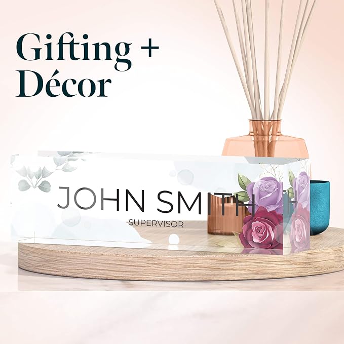Desk Name Plate Personalized, Custom Name Plates 2½/x8 Inches, Thick - Image 2