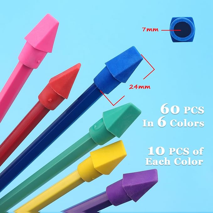 Tamaki 60 Pack Erasers for Pencils, Pencil Top Erasers Cap Erasers, Toppers - Image 4