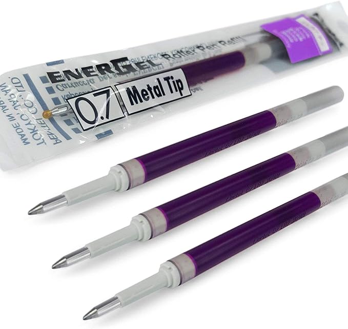 4 x PENTEL Energel 0.7mm Refill Metal Tip LR7 by PentelofAmerica