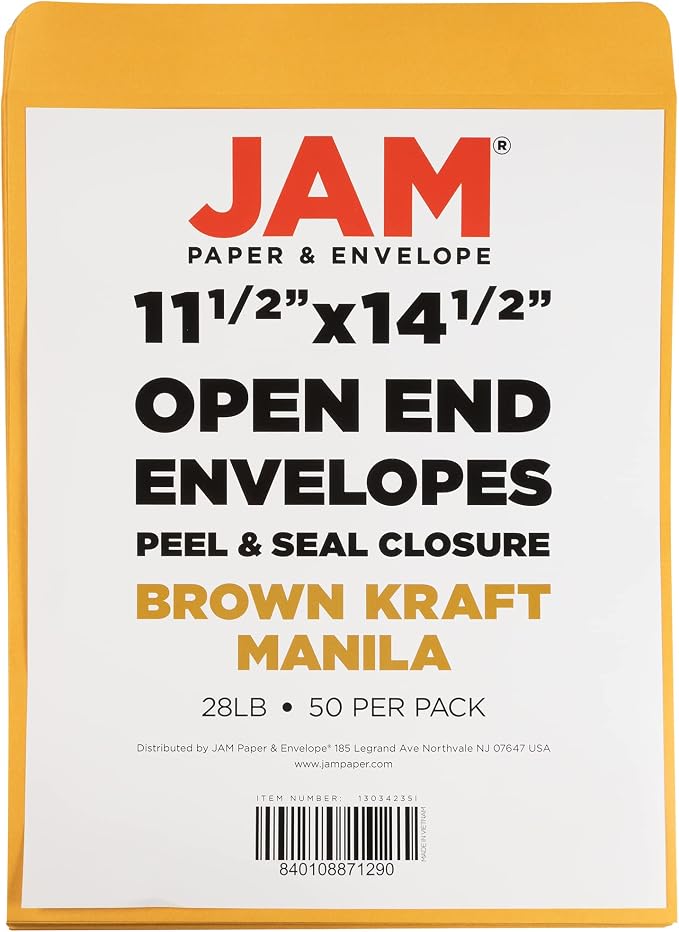 JAM PAPER 11 1/2 x 14 1/2 Open End Catalog Commercial Envelopes - Image 6