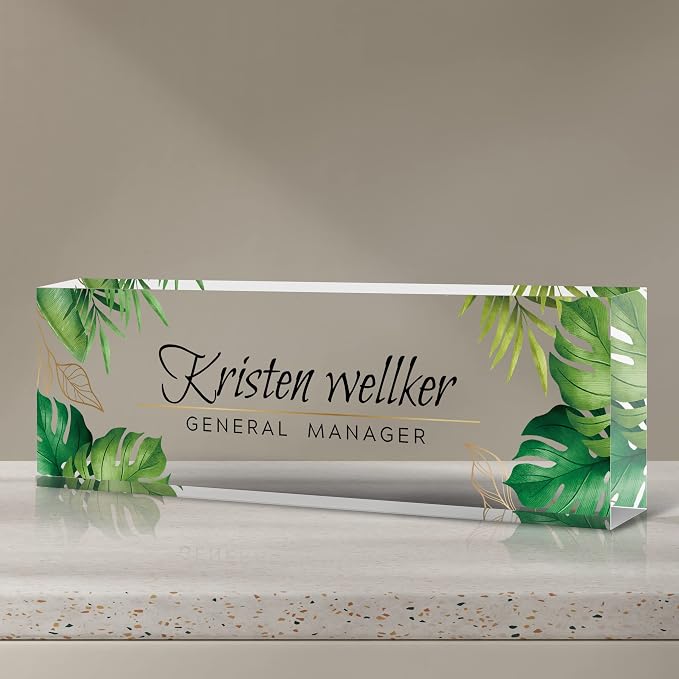 Desk Name Plate Personalized, Premium Clear Acrylic Desk Name Plate, - Image 7