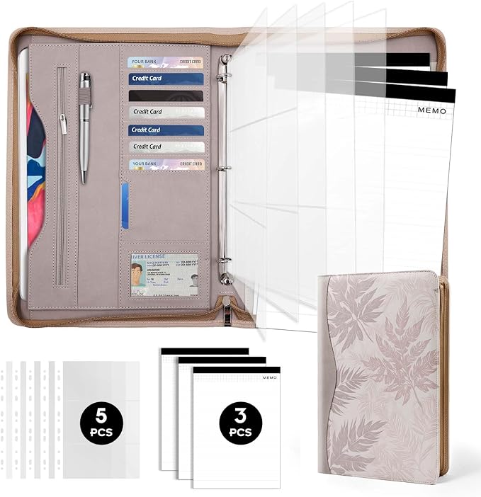 Padfolio Portfolio Folder Binder-Organizer Planner Notebook Zippered Portfolio by Sbrinnaliao