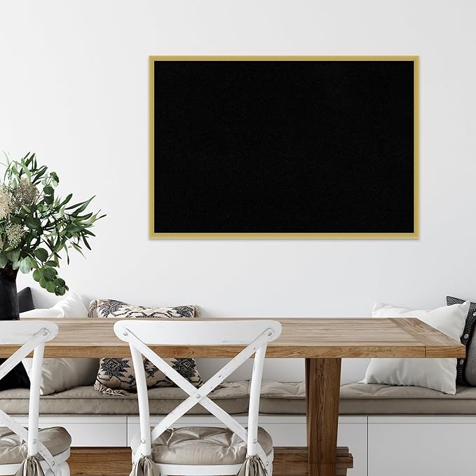 Amanti Art Black Cork Board for Wall, 25x37 Vision Board with Gold Wood Frame, Large Corkboard Office Decor for Home Organization, Modern Contemporary Corkboard Pinboard to display items for home-DeskLoop Office