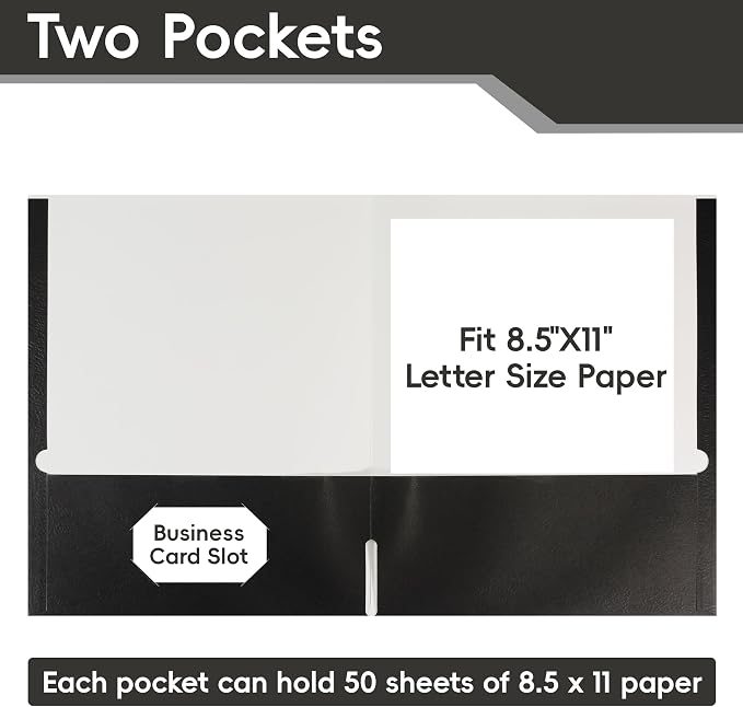 VZCPYTPM 50 Pack Black Folders - Image 4
