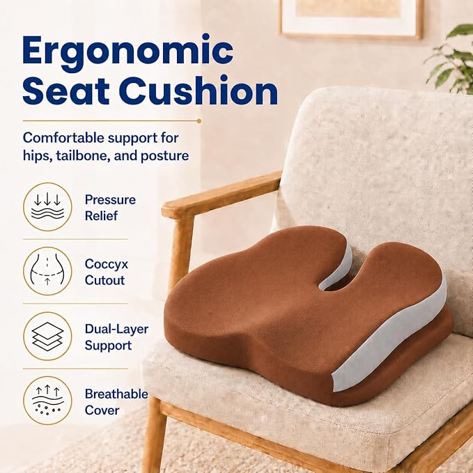 Seat Cushions for Office Chairs Wheelchair Cushion for Long Sitting Back - Image 2