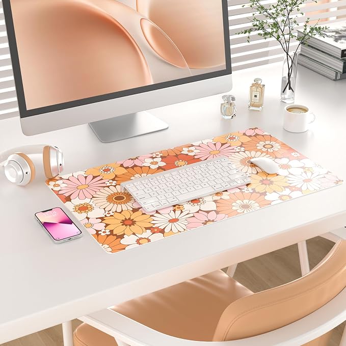 Colorful Star Large Mouse Pad, PU Leather Waterproof Desk Mat, Computer Gaming - Image 2