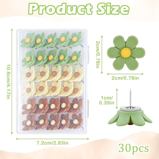 Cute Flower Push Pins - Image 3