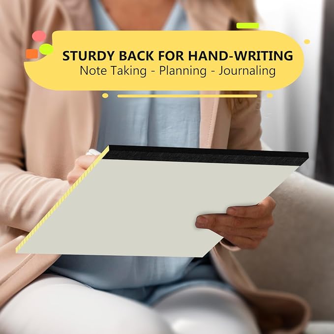 Legal Pads 8.5 x 11 Colored Note Pads 3 Pack Writing Pad Wide Ruled Notepad | - Image 6