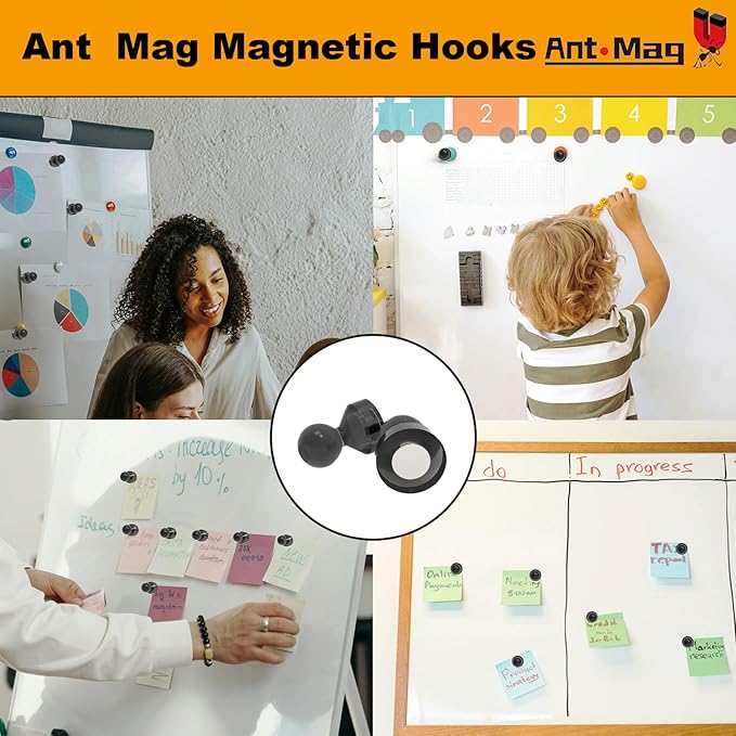 Ant Mag Magnetic Push Pins 48pcs Strong Whtieboard Pins Magnets Perfect Use for Map Fridge Kitchen Home Office Classroom-DeskLoop Office