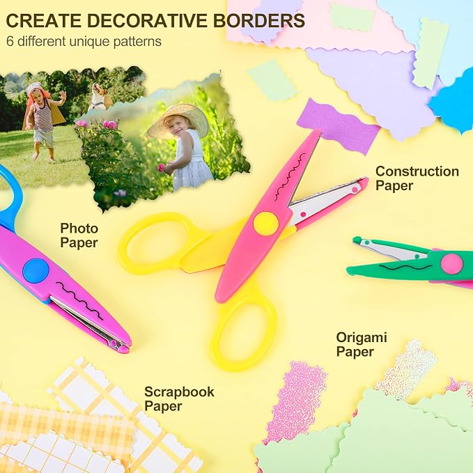 UCEC Craft Scissors Decorative Edge, Zig Zag, Kids Safety Design Pattern - Image 4