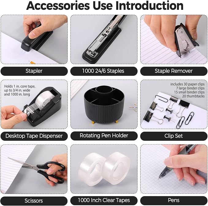 SKYDUE Black Office Supplies, Pencil Holder - Image 4