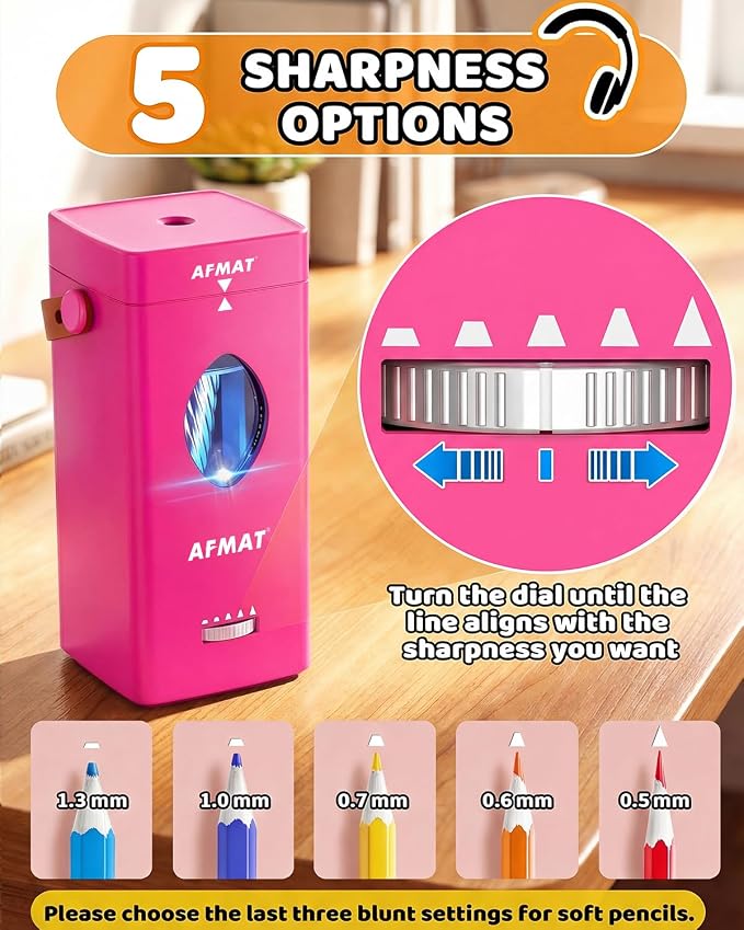 AFMAT Electric Pencil Sharpener, Fully Automatic Pencil Sharpener - Image 4