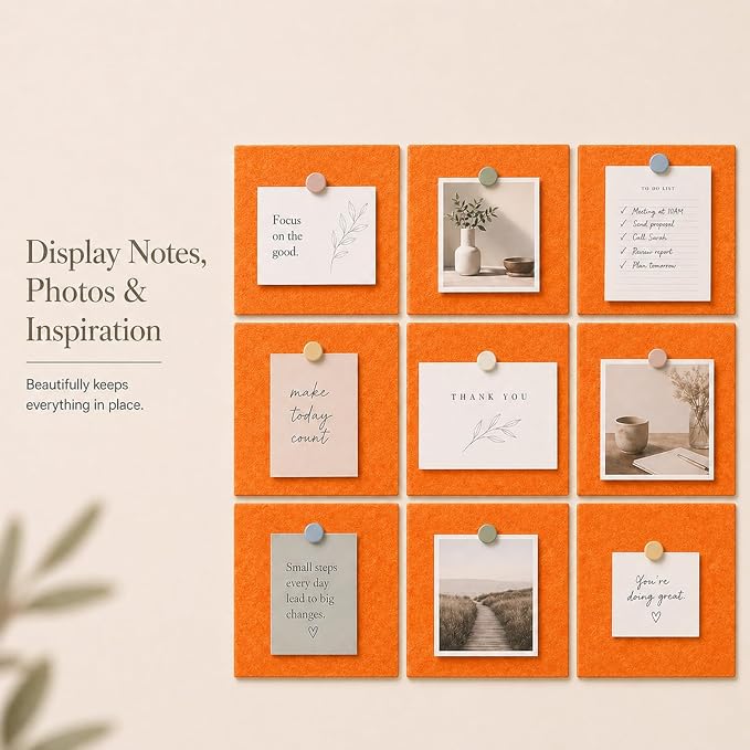 Felt Bulletin Board Tiles, Large Cork Board Alternative, 24 x 36 in | 0.35 in - Image 5