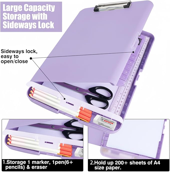 Clipboard with Storage Heavy Duty, Clip Boards 8.5x11 with Pen Holder, High - Image 3