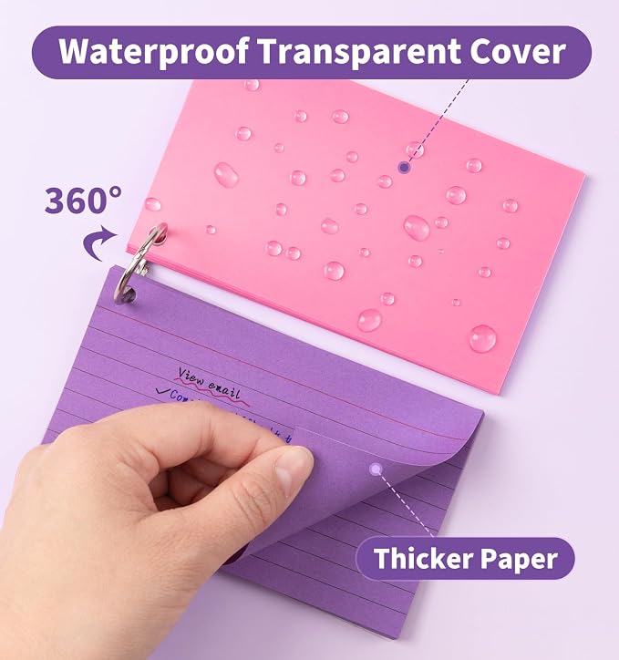 250 Count Colored Index Cards for Studying, 3x5 Inch Ruled Flash Cards 10 - Image 4