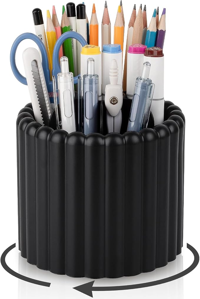 Anyoifax 360° Rotating Pen Holder 7 Slots Desk Organizer Removable Pencil Cup by Anyoifax