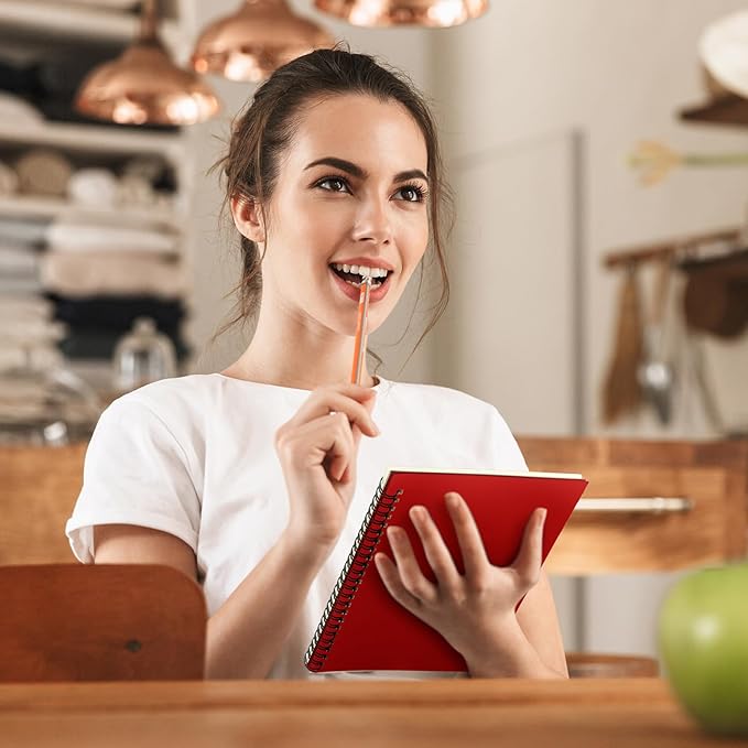 Yahenda 72 Pcs Spiral Notebook Bulk A5 Journal Lined 8.3'' x 5.5'' Writing Composition Paper Small Notepad Subject Notebook for Students Office Business Back to School Supplies (Red)-DeskLoop Office