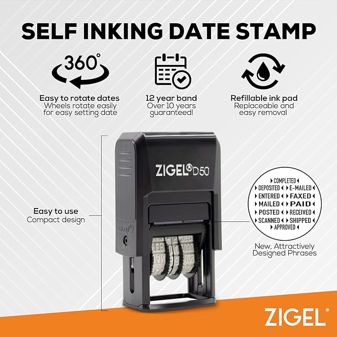 ZIGEL D50 Date Stamp with Scanned - Image 2