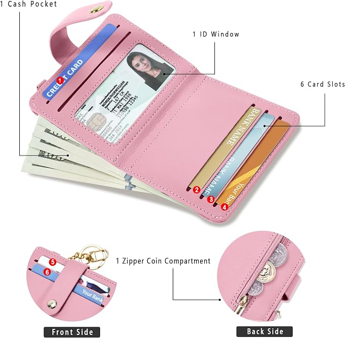 Airkit Small Wallet Women RFID, PU Leather Card Holder - Image 2