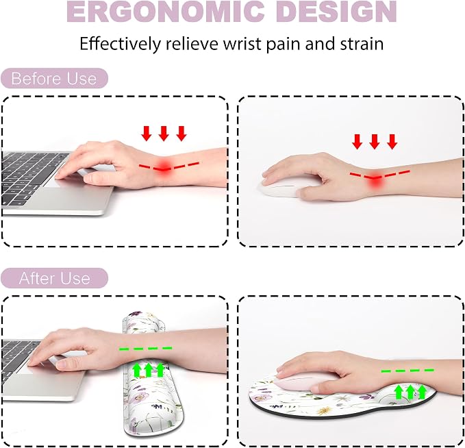 Ergonomic Mouse Pad with Wrist Rest and Keyboard Wrist Rest, Mousepad and Wrist - Image 2