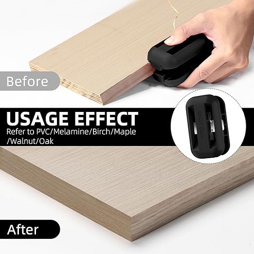 GSCIT Club Edge Banding Trimmer, Tungsten Carbide Blades Hand Planer Edge Bander for Burrs Edge Corner Planer Wood Scraper Edge Banding Tools Cutter for PVC ABS Melamine (Black)-DeskLoop Office