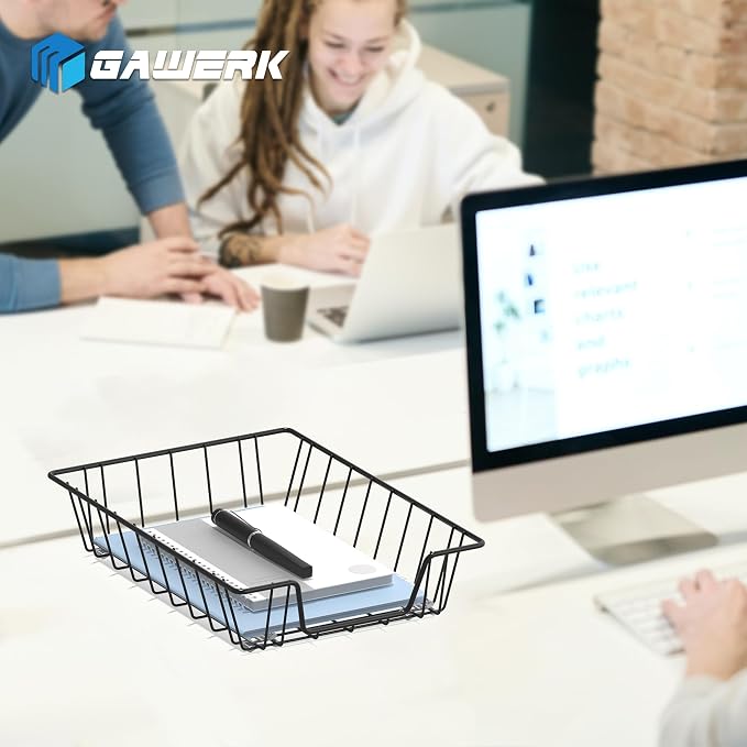Gawerk Letter Desk Tray Organizer, A4 File Tray Magazine Files Storage Basket - Image 6