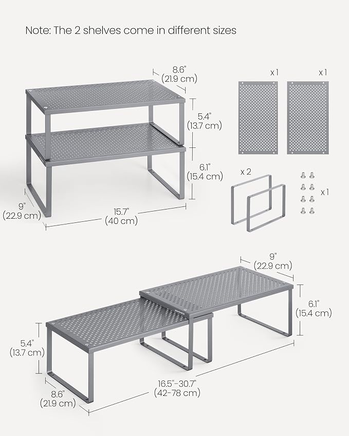 SONGMICS Spice Racks, Countertop Organizers, Shelf Risers, Expandable - Image 6